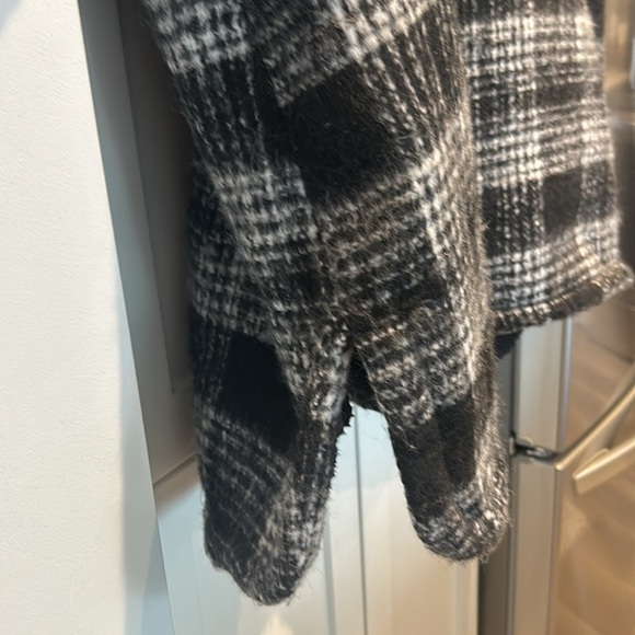 Joe Fresh Sherpa Teddy Fleece Black and White Checkered Shacket Coat Size 3X - Picture 12 of 15